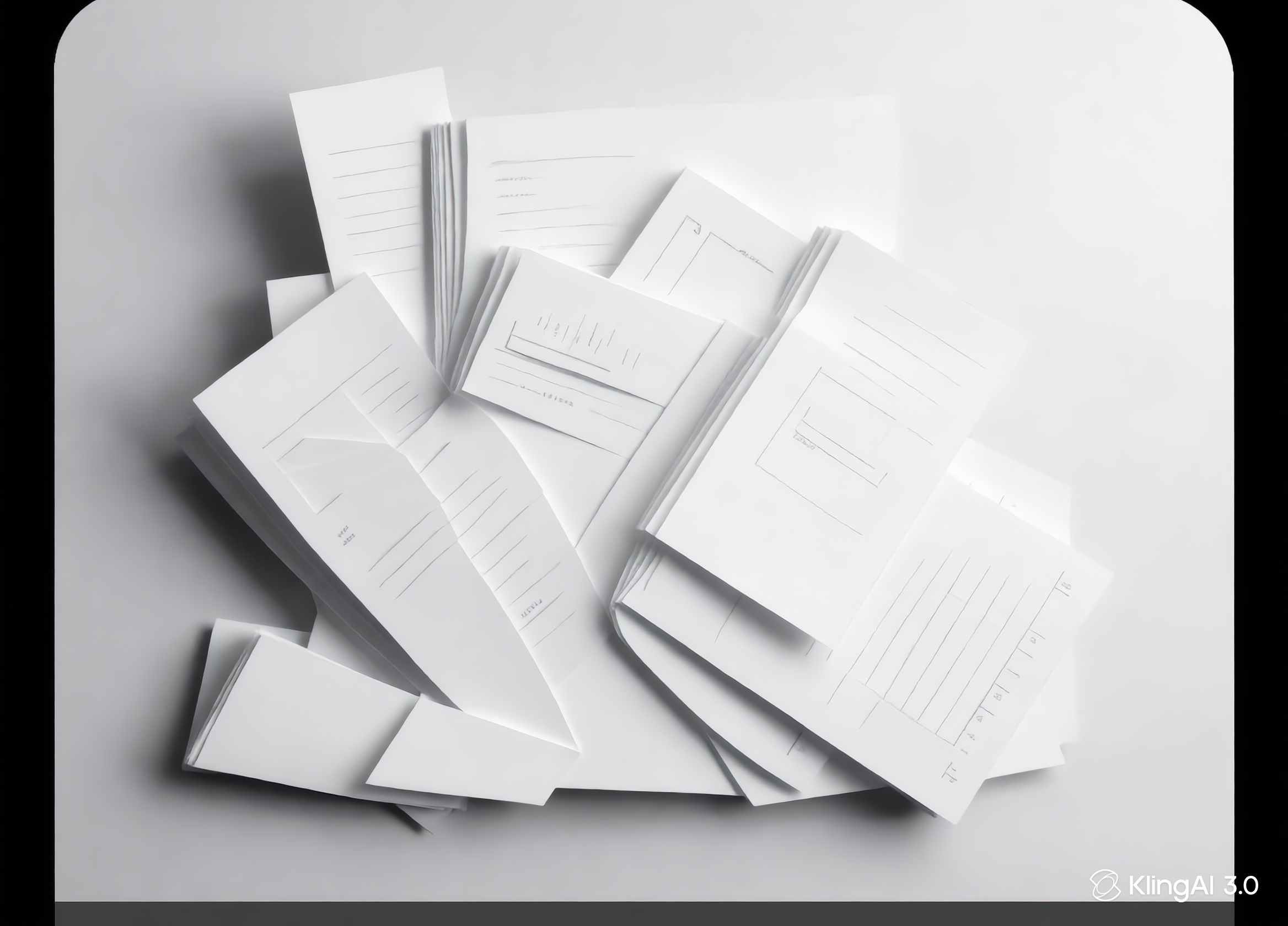 A scatter of stylised paper documents — contracts, invoices, tenders.